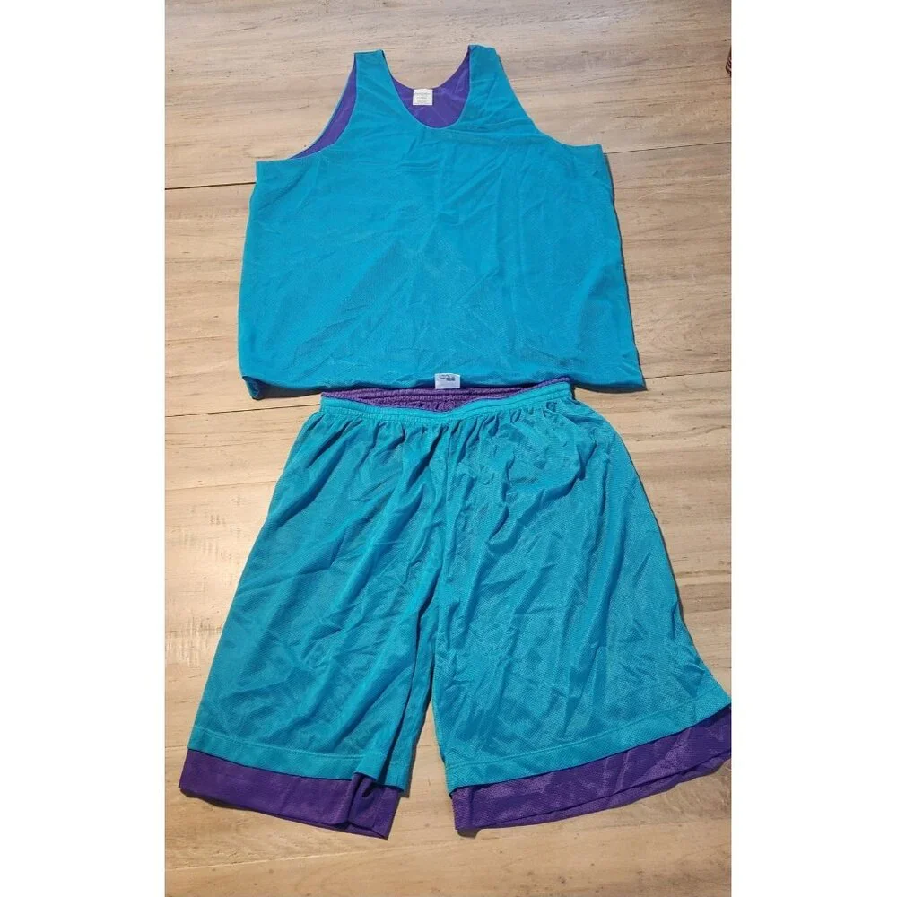 Vintage Generation One Basketball Shorts Tank Top Set Old School Reversible XL‎